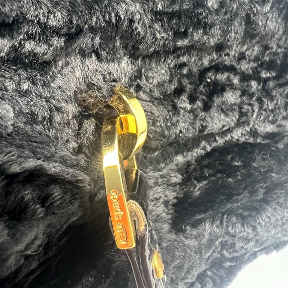 Kate Spade Vintage Lamb's Wool Black Bag With Leather Handles - Picture 5 of 16